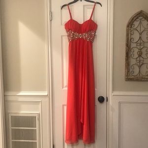 Long formal coral dress